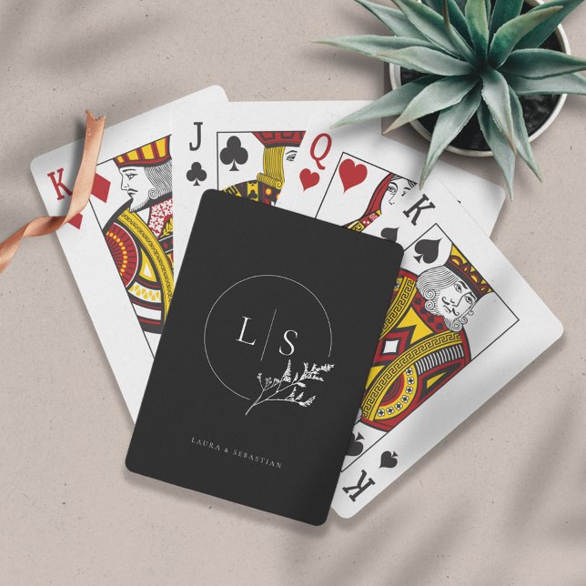 Modern Floral Monogram Playing Cards (Creator Uploaded)