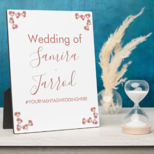 Modern Floral Motif Nuetral Wedding  Plaque