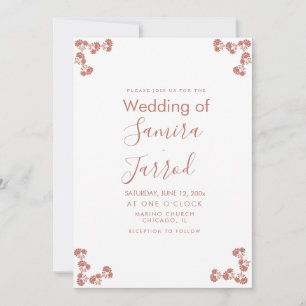 Modern Floral Motif Nuetral Wedding Postcard