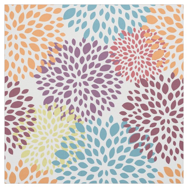 Modern Floral Multicolor Fabric (Swatch)
