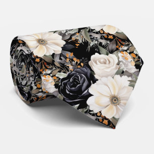 Modern Floral Neck Tie Formal Special Occasions