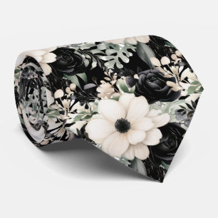 Modern Floral Neck Tie Formal Special Occasions