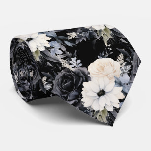 Modern Floral Neck Tie Formal Special Occasions