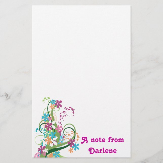 Modern Floral Notepad Stationery (Front)