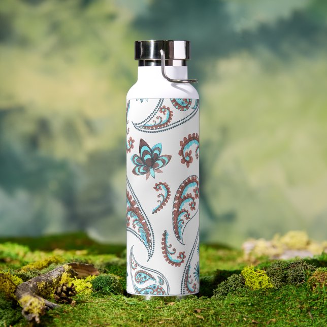 Modern Floral Paisley Pattern Water Bottle (Outdoor)