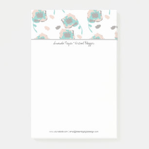 Modern Floral Pastel Roses Post-it Notes