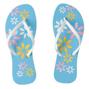 Modern Floral Pattern Beach Footwear Jandals