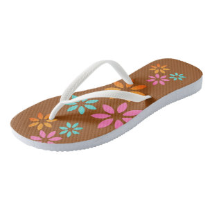 Modern Floral Pattern Beach Footwear Jandals
