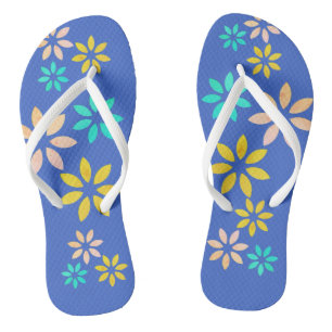 Modern Floral Pattern Beach Footwear Jandals