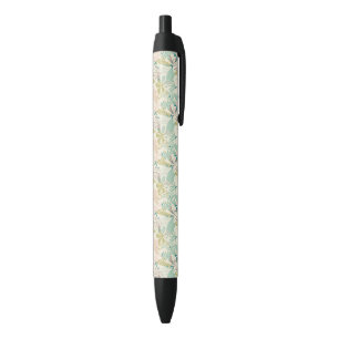 Modern Floral Pattern Black Ink Pen