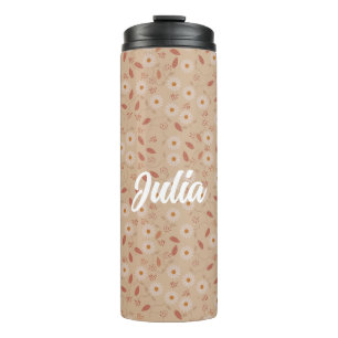 Modern Floral Pattern, Boho Floral Pattern Thermal Tumbler