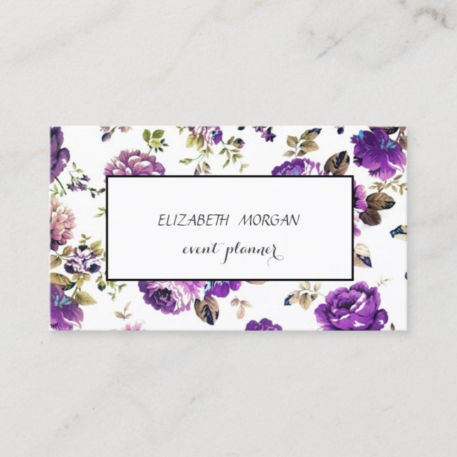 Modern Floral Pattern Business Card (Front)