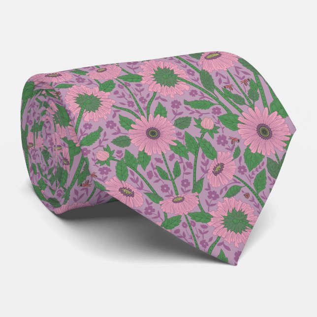 Modern Floral Pattern Formal Tie (Rolled)
