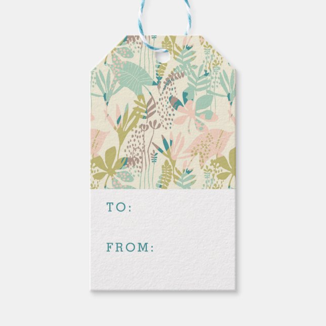 Modern Floral Pattern Gift Tags (Front)