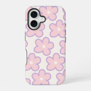 Modern Floral Pattern Iphone Case Pink Aesthetic