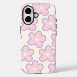 Modern Floral Pattern Iphone Case Pink Aesthetic