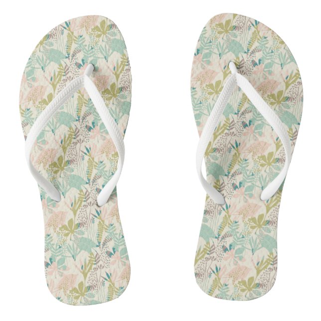 Modern Floral Pattern Jandals (Footbed)