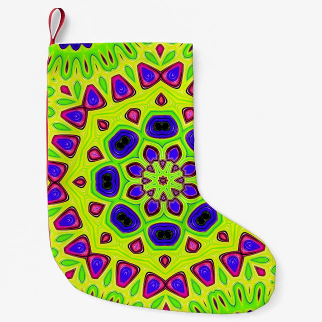 Modern floral pattern. Raster illustration. Persia Small Christmas Stocking (Front)