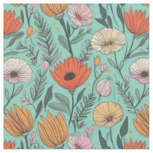 Modern Floral Pattern-Seamless Graphic Design Fabric