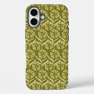 Modern Floral Pattern: White Umbel Flowers iPhone 16 Plus Case