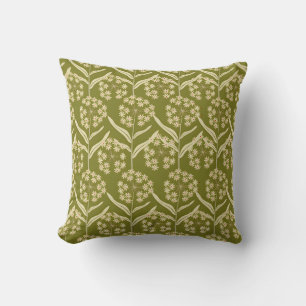 Modern Floral Pattern: White Umbel Flowers Cushion