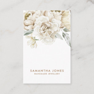 Modern Floral Peonies Necklace Jewellery Display Business Card