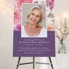 Modern Floral Peony Funeral Welcome Sign