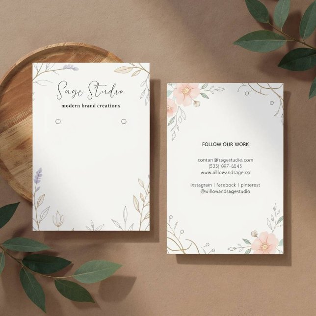 Modern Floral Personalised Earring Display Jewelle (Chic Floral Earring Stand)