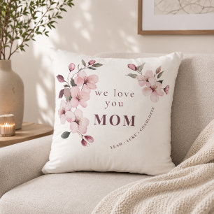 Modern Floral Personalised Mothers Day Gift Cushion