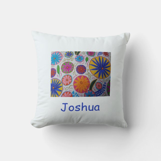 Modern Floral Personalized  Cushion (Front)