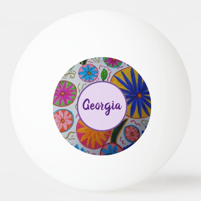 Modern Floral   Ping Pong Ball (Front)