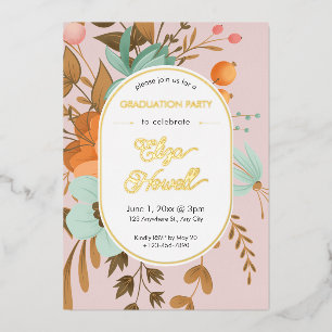 Modern Floral Pink Graduation Party