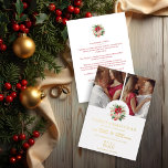 Modern Floral Poinsettias Bouquet Christmas Photos<br><div class="desc">Modern Floral Poinsettias Bouquet Christmas 2 Photos Collage Elegant Metallic Foil Save the Date Card with Envelope. If you want to coordinate the back, I suggest you use the following color codes: Rose Gold C3999B - Gold #CBB068 - Silver #B3B3B3. IMPORTANT NOTICE: This design is part of a collection and...</div>