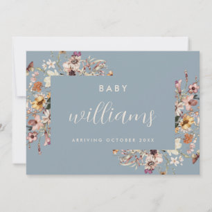 Modern Floral Pregnancy Announcement Card
