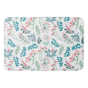 Modern Floral Print Bath Mat