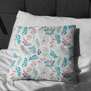 Modern Floral Print Cushion