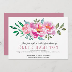Modern Floral Purple Bridal Shower Invitation