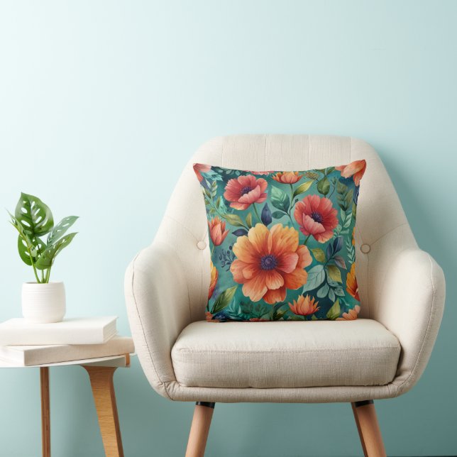 Modern Floral Purple  Cushion (Chair)