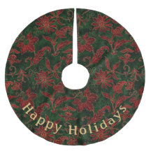 Modern Floral Red Green Pattern Personal Message