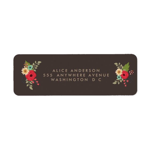 MODERN FLORAL RETURN ADDRESS STICKERS (Front)
