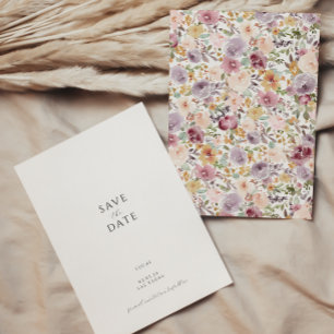 Modern Floral Save the Date Invitation