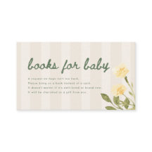 Modern Floral Script "Books for Baby" Shower