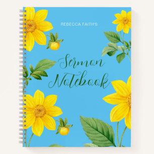 Modern Floral Sermon Notebook