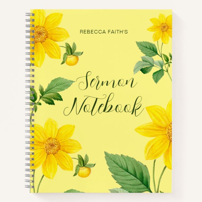 Modern Floral Sermon Notebook (Front)