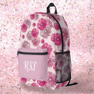 Modern Floral Shades of pastel pink Girly Printed Backpack