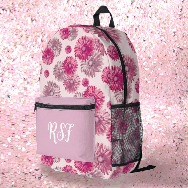 Modern Floral Shades of pastel pink Girly Printed Backpack (Creator Uploaded)