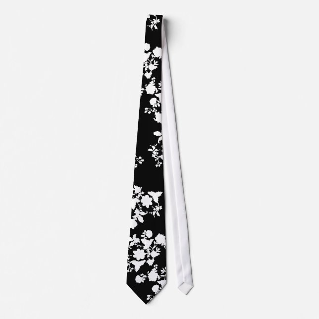modern floral silhouette tie (Front)