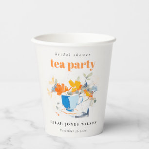 Modern Floral Tea Cup Bridal Shower Tea Party