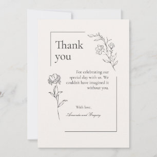 Modern Floral Thank You Card