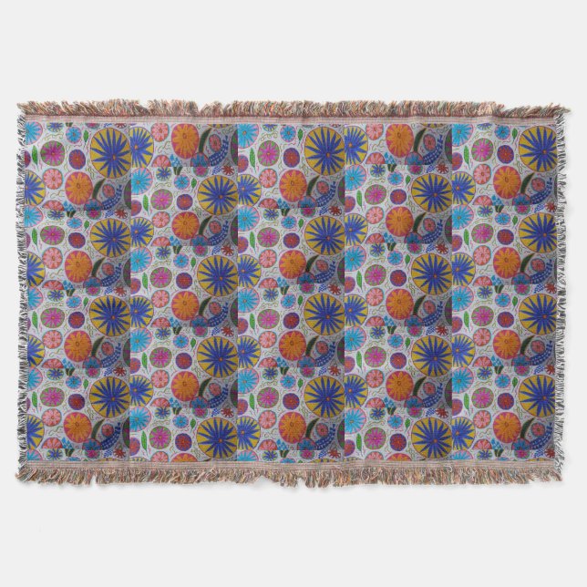 Modern Floral  Throw Blanket (Front)